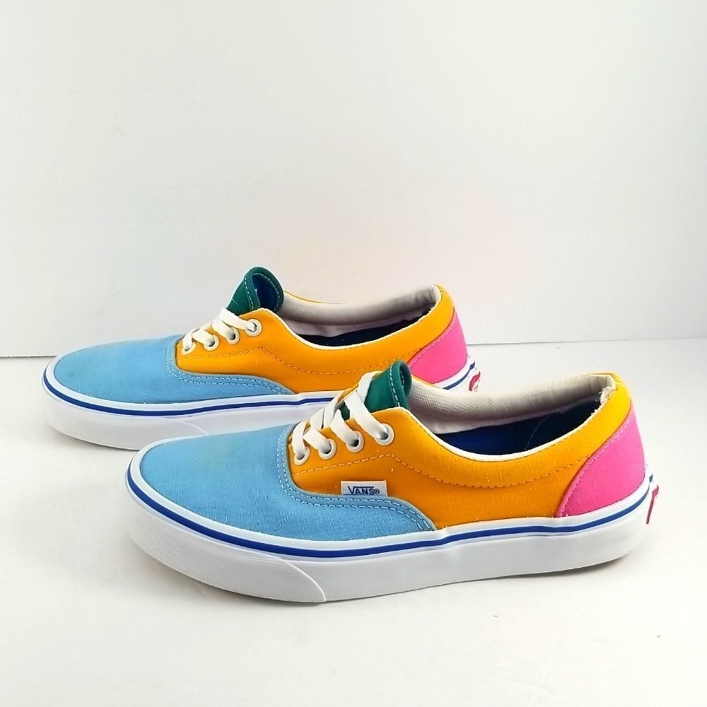 Vans‎ Era Colorblock Sneakers Blue Yellow Pink Green Multi Color Low Top Shoes - Picture 3 of 6